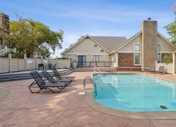 our apartments have a resort style pool and patio