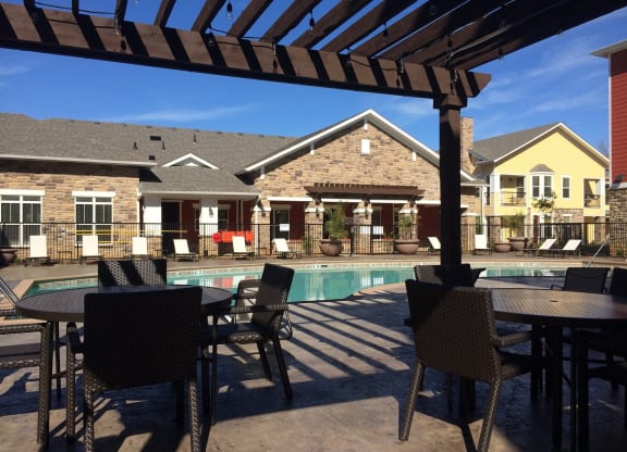 Poolside Dining Tables at Hurstbourne Estates, Louisville, 40223