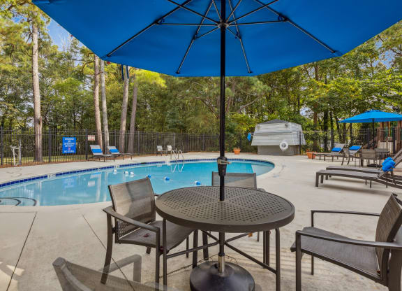 our apartments have a resort style pool and patio