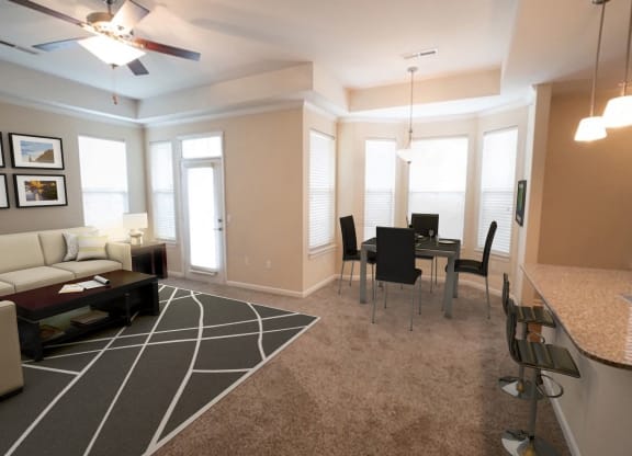 Living Room With Dining Area at Hurstbourne Estates, Louisville, 40223