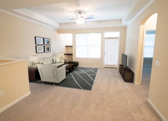 Carpeted Living Room at Hurstbourne Estates, Louisville, Kentucky