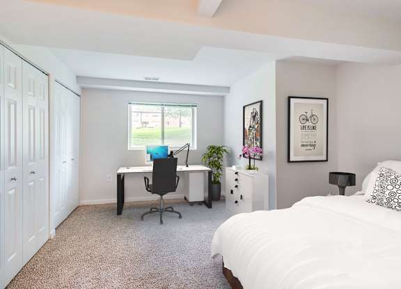 Renovated Master Bedroom at Cardiff Hall Apartments, Maryland, 21204