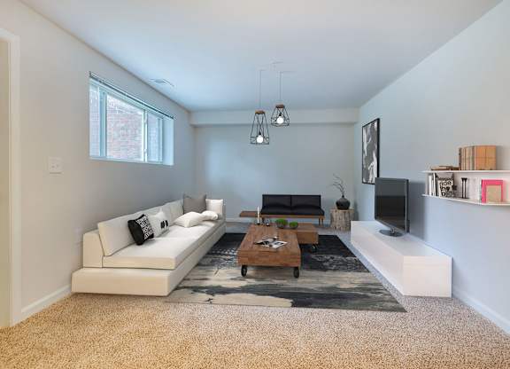 Modern Living Room at Cardiff Hall Apartments, Towson