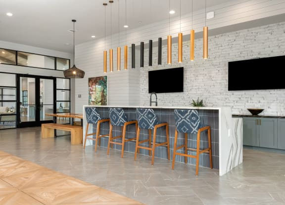 The Atwater Apartments Resident Lounge Kitchen