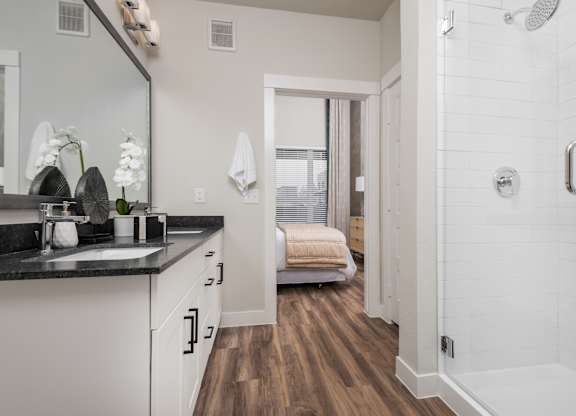 Apartment Bathroom at Tin Top at the Creamery Apartments