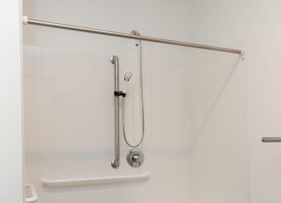 spacious walk in shower