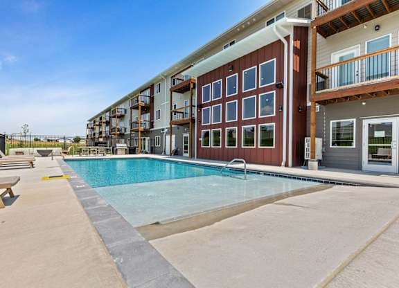 the swimming pool at our apartments