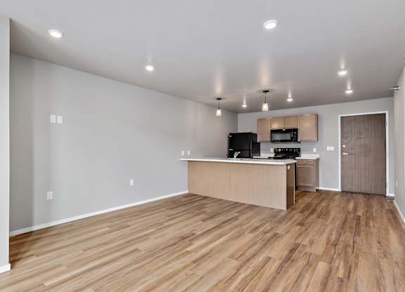 kitchen with black appliances