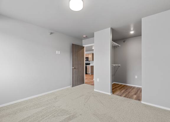 bedroom with walk in closet