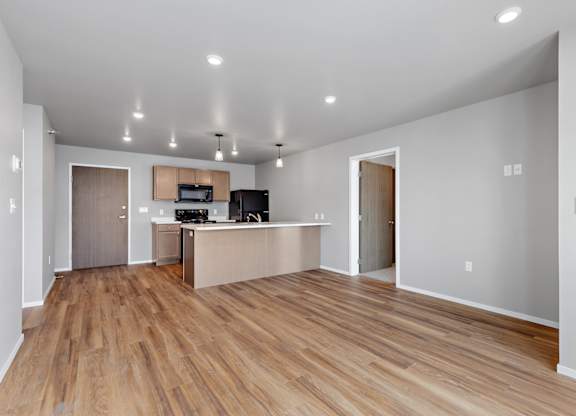 kitchen with black appliances