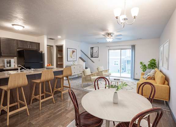 living room looking into kitchen
