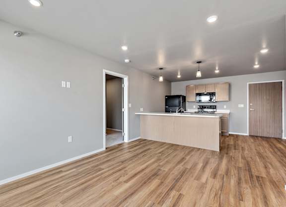 kitchen with black appliances