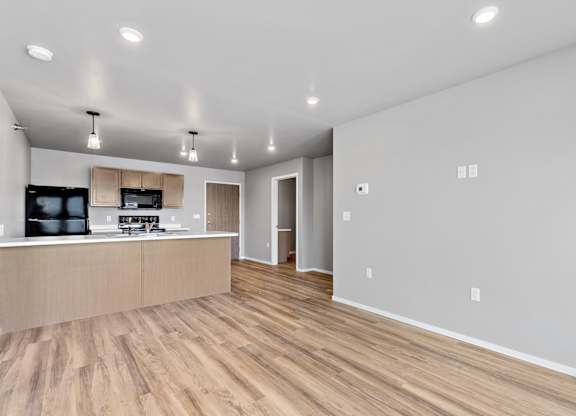 kitchen with black appliances