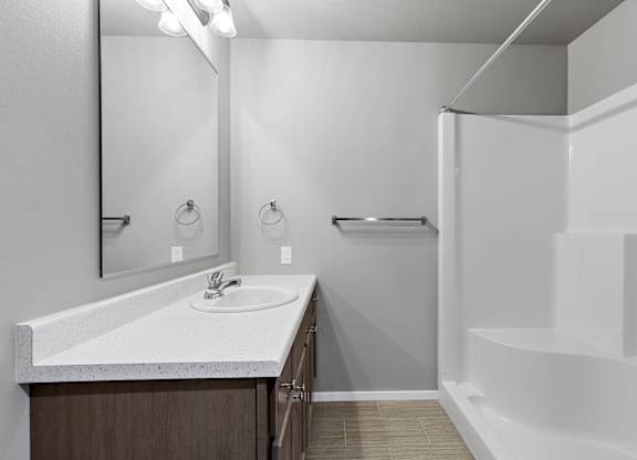 bathroom with walk in shower