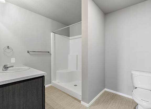 bathroom with walk in shower