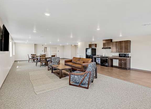 Community Room with black appliances