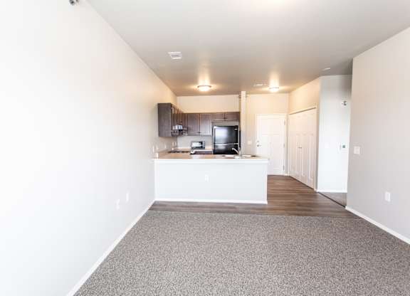 living room looking into kitchen