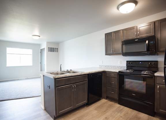 kitchen into living room