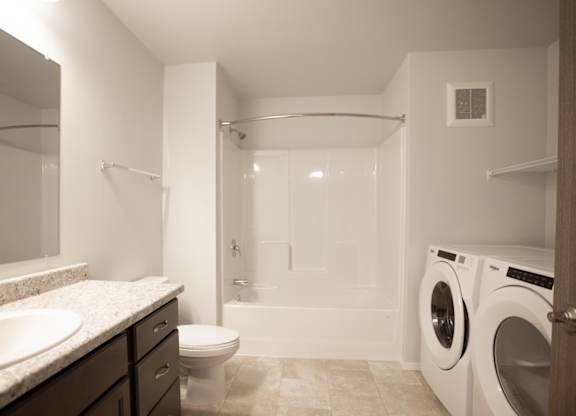 bathroom with laundry