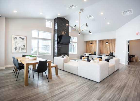 Spacious clubhouse with ample seating