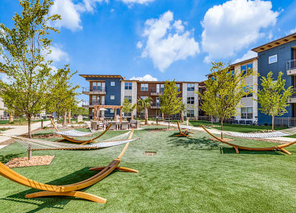 Park with hammocks at Park Hill, Dallas, TX, Texas, 75211