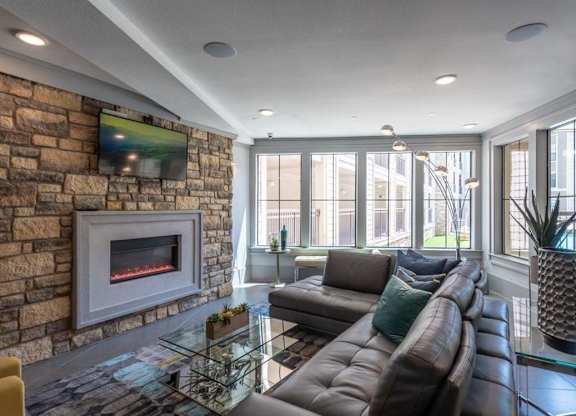 Clubhouse With Fireplace at Heights West 11th, Houston, Texas