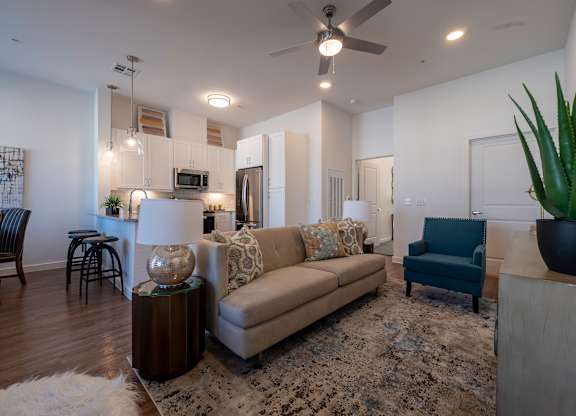 Living Room With Dining Area at Villas of Mason Hills, Texas