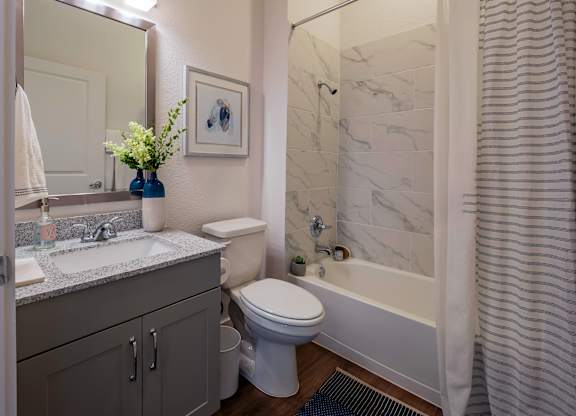 Bathroom With Bathtub at Villas of Mason Hills, Leander