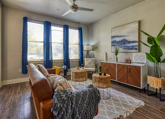 Living room area at The Landings at Brooks City-Base, San Antonio
