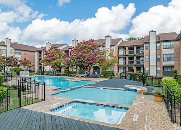 Pool view at Brook Meadow Village, Austin, 78758