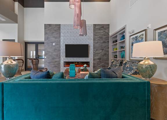 Posh Lounge Area In Clubhouse at McCarty Commons, Texas