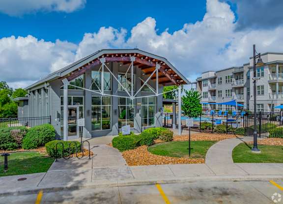 Glass Building Exterior at The Landings at Brooks City-Base, Texas