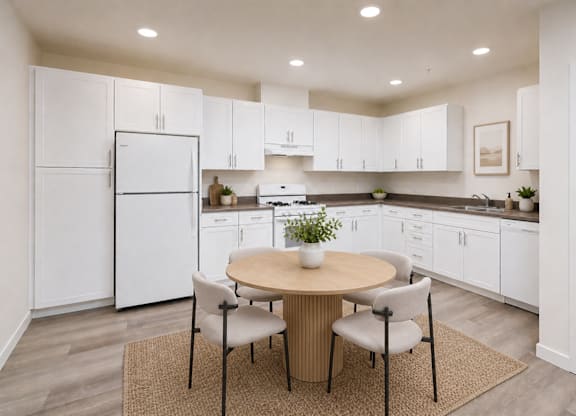 Kitchen with cabinets at Terracina at Lancaster | Affordable Apartments, Lancaster, CA
