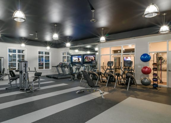 State-of-the-Art Fitness Center at Abberly at Southpoint Apartment Homes by HHHunt, Fredericksburg