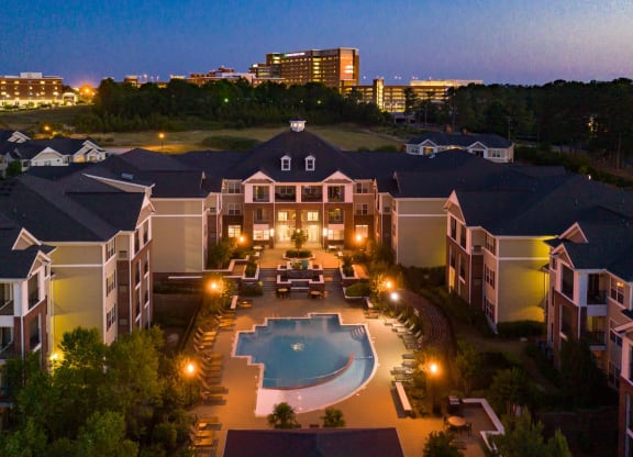 Aerial View Of Community Amenities at Abberly Village Apartment Homes by HHHunt, West Columbia, SC, 29169