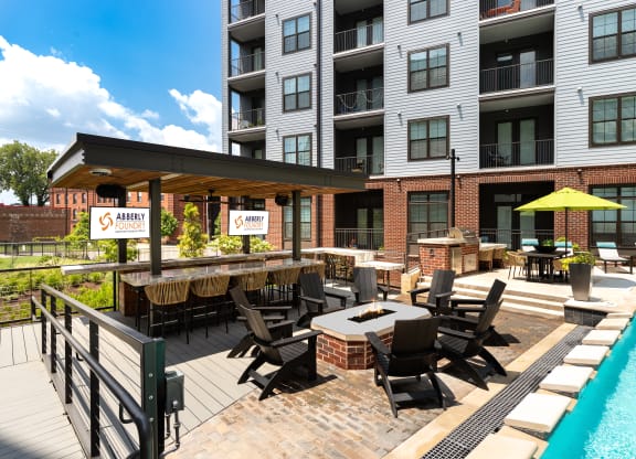 our apartments offer a clubhouse with a pool at Abberly Foundry Apartment Homes, Nashville