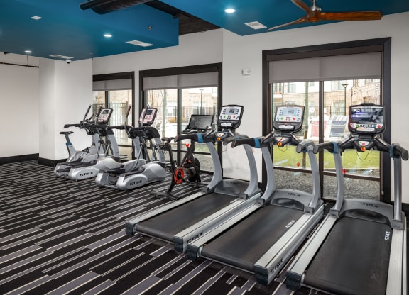 Modern Fitness Center at Abberly Onyx Apartment Homes, Decatur, GA