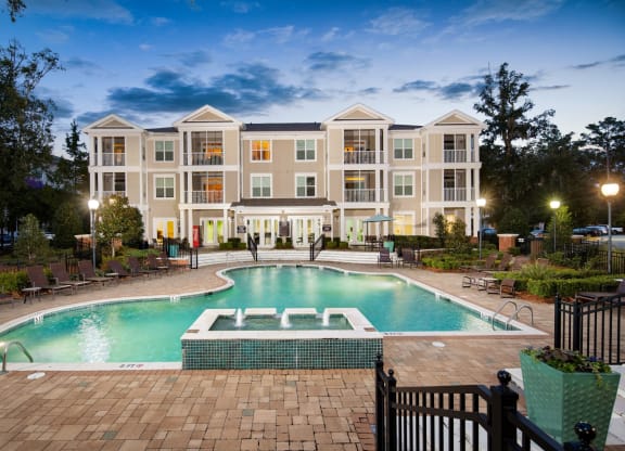 sparkling swimming pool at West Ashley Apartment Homes, Charleston