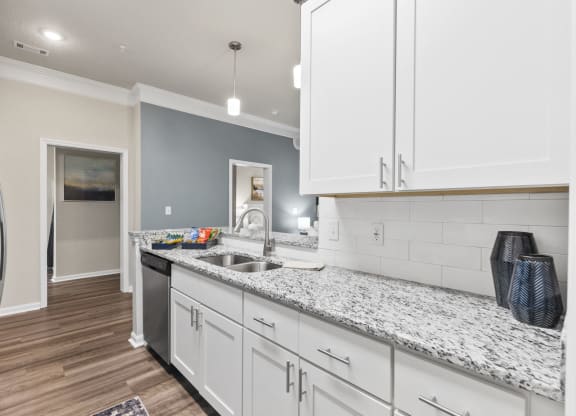 kitchen with white cabinets at West Ashley Apartment Homes, Charleston, South Carolina 29414