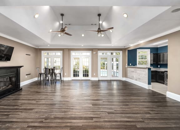 Clubhouse with TV at Abberly Woods Apartment Homes, Charlotte, 28216