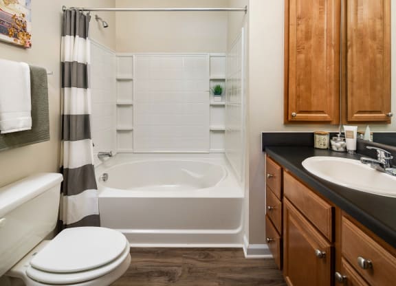 Bathroom at Abberly Woods Apartment Homes, Charlotte, North Carolina 28216