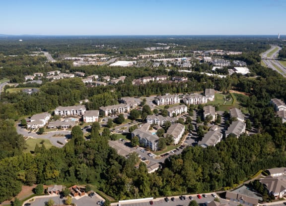 Aerial View of Community at Abberly Woods Apartment Homes, Charlotte, NC 28216