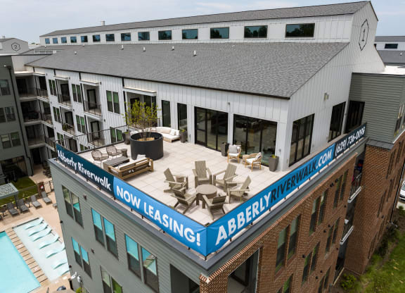 a view of the courtyard from the top of the building at Abberly Riverwalk Apartment Homes, Nashville, TN