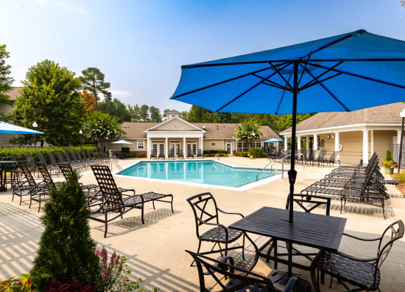 our apartments showcase an outdoor pool at Abberly Grove Apartment Homes, Raleigh, 27610