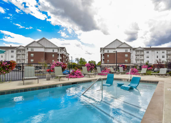 Pool at Landmark Lofts Apartments in Hilliard Ohio