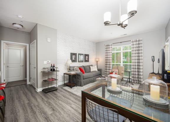 a living room with couches and a table