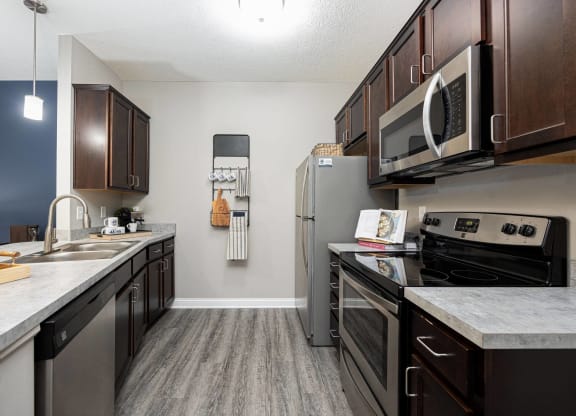 our apartments have a modern kitchen with stainless steel appliances
