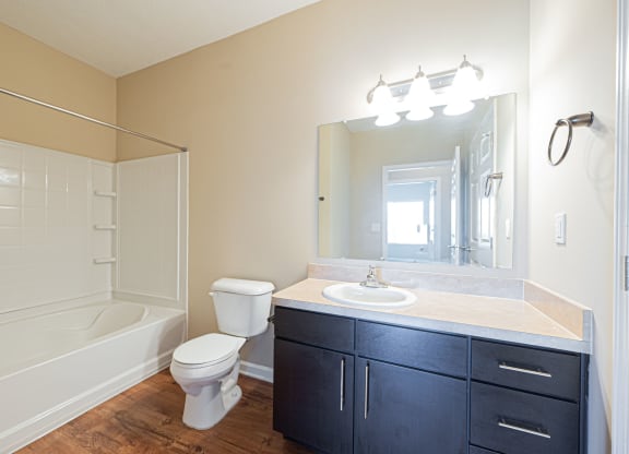 a bathroom with a sink toilet and a shower