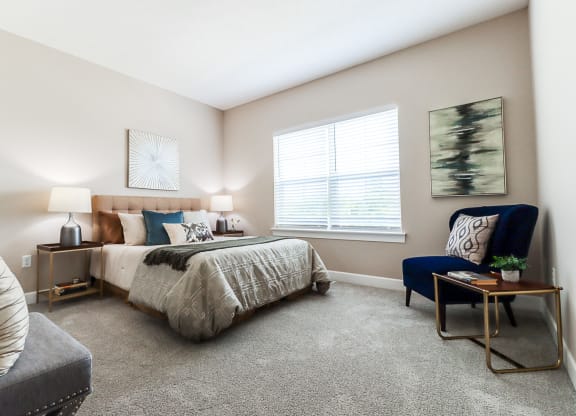 Bedroom at The Strand Luxury 2 bedroom townhomes in Grove City Ohio near Columbus