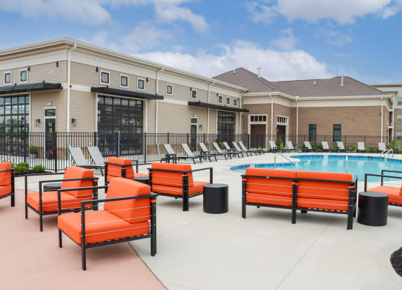 Saltwater Pool at The Strand Luxury 2 bedroom townhomes in Grove City Ohio near Columbus